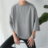 Hip Hop Shinee Clothes Plain Rock Oversized T Shirt Men Japanese Streetwear Swag Punk Bat Sleeve Men T-shirt
