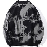 Sweater Men Building Punk Letter Knitted Pullover Couple Casual Loose Retro Fashion Diablo High Street Style Streetwear