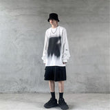 Gothic Cat T Shirt Streetwear Punk Tshirt Harajuku Summer Tops Spring Long Sleeve Couple Cool Ulzzang Loose Japan T-Shirt Male
