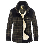 Winter Shirt For Men Thick Warm Fleece Shirts Plaid Pure Cotton Mens Shirt Long Sleeves Camisa Masculina Plus Size M-3XL