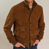 Suede Jacket Solid Color Single Breasted Stand Collar Retro Tooling Jacket Steampunk Clothing Plus Size for Men Grooms Jacket
