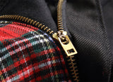 Men's Punk Ribbons Plaid Patchwork Jeans Streetwear Stretched Straight fit Denim Pants for Male