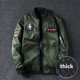 Winter Bomber Jacket Men Military Pilot Jacket Badge Fashion Double Side Wear Motorcycle Jacket Autumn Youth Men Clothing Pocket