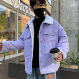 Men Autumn Winter Thicken Warm Corduroy Jackets Men's Outwear Hip Hop Coat Male Teen Casual Jacket Colorful