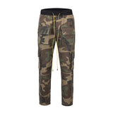 Camouflage Cargo Pants Bieber Hip Hop Vintage Multi-pocket Bottom Button Men's Cargo Trousers Streetwear Mens Military Pants