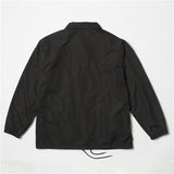 Spring American Style Black Coach Jacket Thin Loose Couple Jacket Male Plus Size Long Sleeve Top Men 2xl Button Coat Streetwear