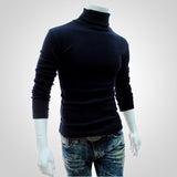 Autumn Winter Men's Sweater Mens Turtleneck Solid Color Pullovers Men Clothing Slim Fit Male Knitted Sweaters pull homme