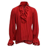 Foesce New Medieval Renaissance Lacing Up Shirt Bandage Tops For Adut Men Larp Vintage Costume Fluffy Long Sleeve For Male pants Belt