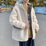 Men's fashion imitation lamb velvet jacket winter Korean trend plus velvet thick ins cotton clothing Harajuku men's clothing