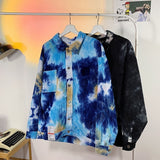 Tie Dye Corduroy Jacket Men Clothing Korean Style Winter Coat Men Winter Jacket Streetwear 5XL Autumn New Arrivals