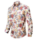 Mens Floral Shirts Vintage Printed Camisa Social Longs Sleeve Shirt Fashion Men Dress Camisa Social Masculina Streetwear