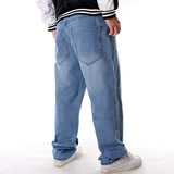 Loose Jeans Men Denim Pants Straight Oversized Baggy Streetwear Hip Hop Light Blue Skateboard Wide Leg Trousers Size 30 - 46