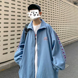 Foesce -Japan Letter Jacket Trend Preppy Reflective Ruffian Handsome Harajuku Chic Coat Unisex High Street Hip Hop Bomber Jacket