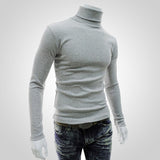 Autumn Winter Men's Sweater Mens Turtleneck Solid Color Pullovers Men Clothing Slim Fit Male Knitted Sweaters pull homme