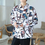 Vintage Fashion 2023 New Beach Hawaii Shirts for Men Harajuku Floral Print Long Sleeve Casual Loose Blouse Button Up Shirt