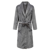 Autumn Winter Thicken Robe Men Kimono Bathrobe Gown Nightgown Warm Flannel Male Nightwear Intimate Lingerie Plus Size Homewear