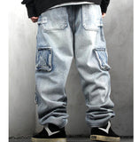 Hip hop Harem Jeans Men Casual Denim Cargo Pants Loose Baggy Wide Leg Jeans Trousers Street Jeans