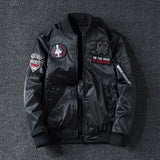Winter Bomber Jacket Men Military Pilot Jacket Badge Fashion Double Side Wear Motorcycle Jacket Autumn Youth Men Clothing Pocket