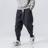 Foesce Korean Fashion Men Casual Harem Pants Japanese Streetwear Cotton Linen Trousers Chinese Kung Fu Tai Chi Uniform Sport Sweatpants