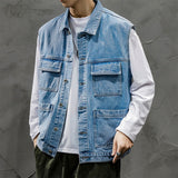 Veste Sans Manche Homme Mens Vest Mens Jackets Sleeveless Denim Jacket Veste Homme Sleeveless Jacket Men Casual Cotton Comfort