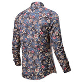 Mens Floral Shirts Vintage Printed Camisa Social Longs Sleeve Shirt Fashion Men Dress Camisa Social Masculina Streetwear