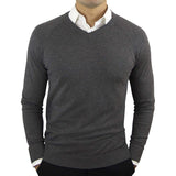 Foesce High Quality New Fashion Brand Woolen Knit Pullover V Neck Sweater Black for Men Autum Winter Casual Jumper Men Clothes 2Xl