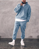 Foesce tracksuit Men Sporting Fleece Thick Hooded Men's Hoodies Set Casual Track Suit Men Jacket+Pant Warm Fur Inside Winter Sweatshirt