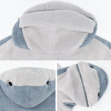Fleece Hooded Sweatshirt Ladies Hooded Shark Plush Sweatshirt Furry Inner Loose Pullover Tops Couple Clothes Unisex Sudaderas