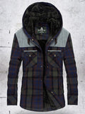 Winter Jacket Men Fleece Warm Jacket Shirts Coat Pure Cotton Plaid Hooded Jackets Coats Single Breasted chaquetas hombre M-XXXL