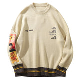 Hip Hop Sweater Pullover Men Van Gogh Painting Embroidery Knitted Sweater Harajuku Streetwear Tops Casual Pullover