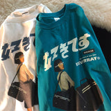 Hip Hop Streetwear Harajuku T Shirt Girl Japanese Kanji Print Tshirt Summer Mens Short Sleeve Cotton Oversized T-Shirt