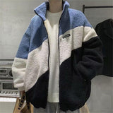 Foesce Autumn Winter New Style Men Coats Fashion Warm Lamb Wool Coat Warm Cotton Clothes Male Loose Stand-up Collar Zipper Tops