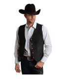 Foesce Men's Suede Slim Single-breasted Vest Casual Western Denim Vest Men's Casual Vest