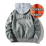 Men's Bomber Jacket Winter&Autumn Embroidery Baseball Jacket Hooded Removable Coat Couple Varsity Hiphop Unisex Streetwear