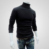 Autumn Winter Men's Sweater Mens Turtleneck Solid Color Pullovers Men Clothing Slim Fit Male Knitted Sweaters pull homme