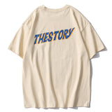 Harajuku Letters Dinosaur Graphic T Shirts Men Hip Hop Streetwear Casual Oversized Loose Short Sleeve Tee Shirts Apricot