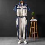 Mens Hip Hop Cargo Jumpsuit Fashion Punk Style Sashes Joggers Overalls Multi Pockets Work Rompers Streetwear Korean Clothes