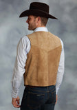Foesce Men's Suede Slim Single-breasted Vest Casual Western Denim Vest Men's Casual Vest