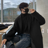 Winter Long Woolen Coat Men Warm Fashion Casual Thick Woolen Coat Men Korean Style Loose Oversized Woolen Coat Mens Overcoat