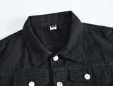 Foesce New Men's Fashion Casual Black Hooded Sleeveless Vest Denim Vest Jacket Street Punk Style Denim Vest Multiple Size Options M-6XL