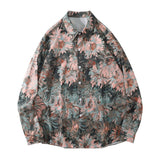 Streetwear Shirts Graffiti Daisy Flower Painting Print Blouse Hip Hop Harajuku Fashion Loose Long Sleeve Casual Tops