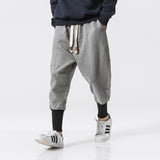 Foesce Korean Fashion Men Casual Harem Pants Japanese Streetwear Cotton Linen Trousers Chinese Kung Fu Tai Chi Uniform Sport Sweatpants