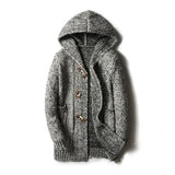 Winter Men's Sweaters Fashion Male Long Knitted Sweater Hooded Coats Casual Slim Fit Knitted Cardigan Jackets Clothing