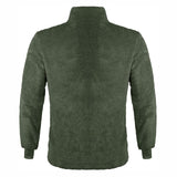 Men Winter Fleece Pullover Sweatshirt Jacket Button Collar Warm Sweater Coat Simple Fashion Temperament Blouse Roupas Masculinas