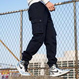 Foesce Winter Fleece Cargo Pants Thicken Men's Baggy Cotton Wadded Trousers Velveting Mens Casual Straight Male Bottoms