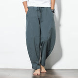 Chinese Style Harem Pants Men Streetwear Casual Joggers Mens Pants Cotton Linen Sweatpants Ankle-length Men Trousers M-5XL