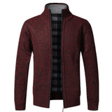 Autumn Winter Warm Cardigan Men Fleece Zipper Sweaters Jackets Mens Slim Fit Knitted Sweatercoat Thick Cardigan Sweater Coat Men