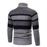 Foesce New Autumn Winter Cardigan Men Sweaters Jackets Coats Fashion Striped Knitted Cardigan Slim Fit Sweaters Coat Mens Clothing
