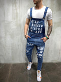 Fashion Men's Ripped Jeans Jumpsuits Hi Street Distressed Denim Bib Overalls For Man Suspender Pants Size S-XXXL
