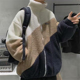 Foesce Autumn Winter New Style Men Coats Fashion Warm Lamb Wool Coat Warm Cotton Clothes Male Loose Stand-up Collar Zipper Tops